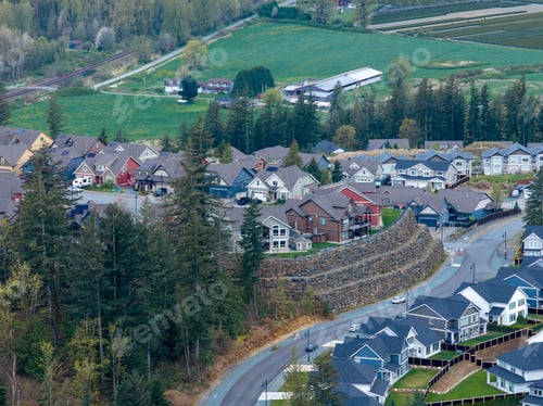 Preview: Suburban Neighborhood Overlooking Farmland and Forested Hills in Harrison Mills, Fraser Valley, Brit