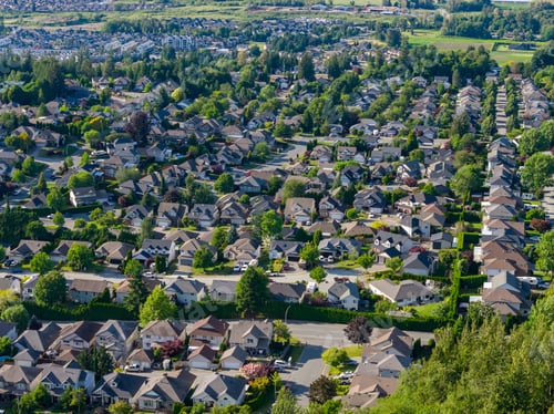 Preview: Aerial View Of Suburban Residential Neighborhood In Promontory, Chilliwack, British Columbia, Canada