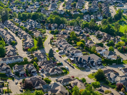 Preview: Aerial View of Suburban Neighborhood in Promontory, Chilliwack, British Columbia, Canada Residential