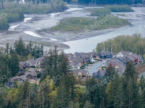 Preview: Riverside Suburban Neighborhood Overlooking Tidal Estuary at Harrison Mills in Fraser Valley, Britis