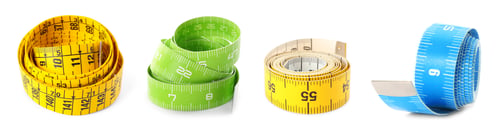 Preview: Colorful measuring tapes isolated on white, set
