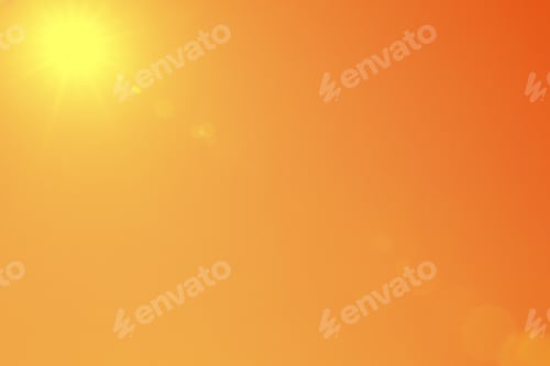 Preview: Bright sun in orange sky during hot summer weather