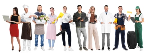 Preview: Choosing profession. People of different occupations on white background