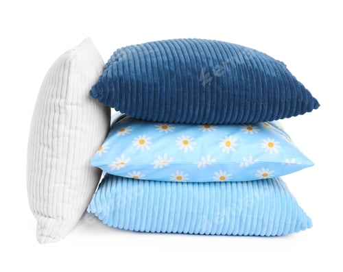 Preview: Many different color cushions isolated on white