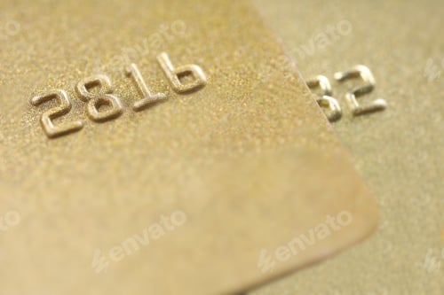 Preview: Two credit cards as background, macro view