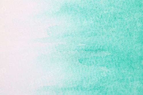 Preview: Abstract green watercolor painting on white paper, top view