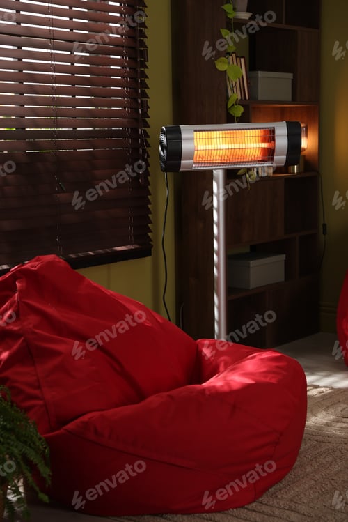 Preview: Modern portable electric heater in stylish room
