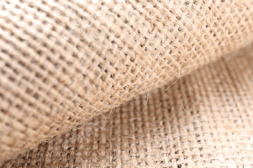 Preview: Texture of burlap fabric as background, closeup