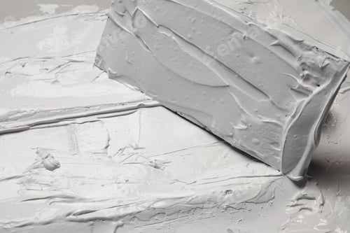 Vista previa: Putty knife and plaster strokes, closeup view