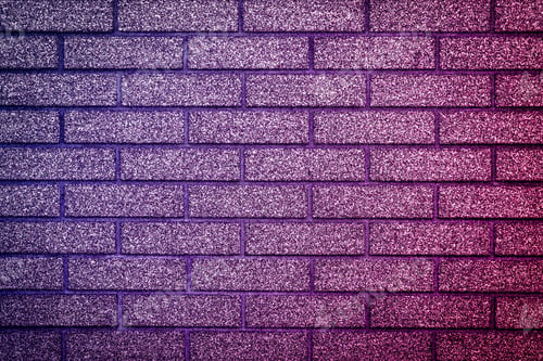 Preview: Neon lights on brick wall. Color gradient from pink to purple