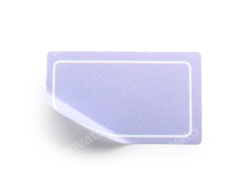 Preview: Lilac sticker with frame isolated on white, top view
