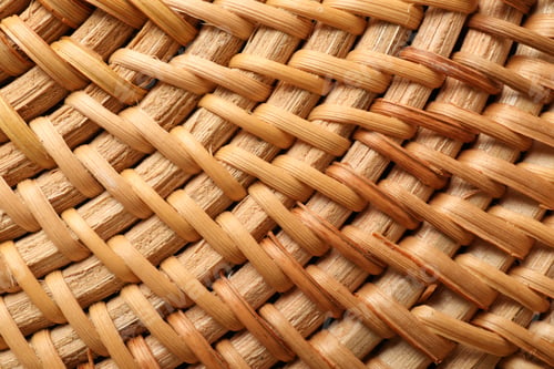 Preview: Texture of wicker tray as background, top view