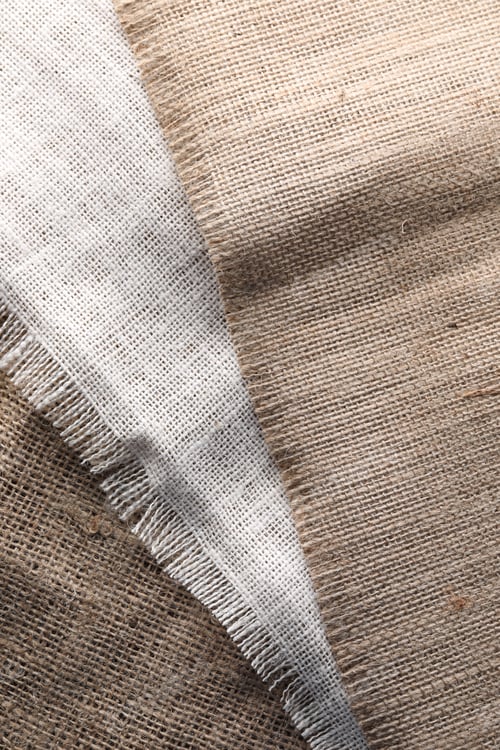 Preview: Different natural burlap fabrics as background, top view