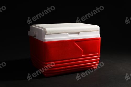 Preview: One cool box on black background, closeup
