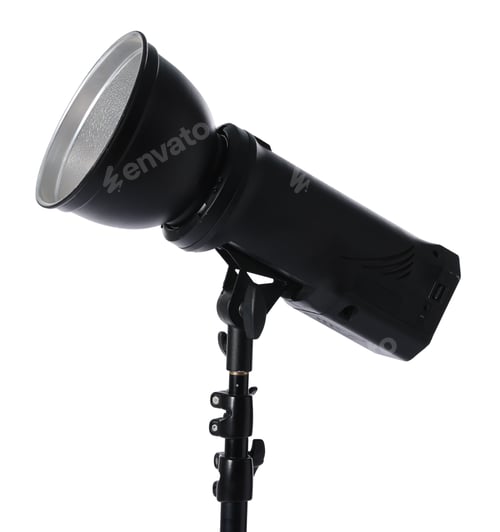 Preview: One spotlight isolated on white. Professional lighting equipment