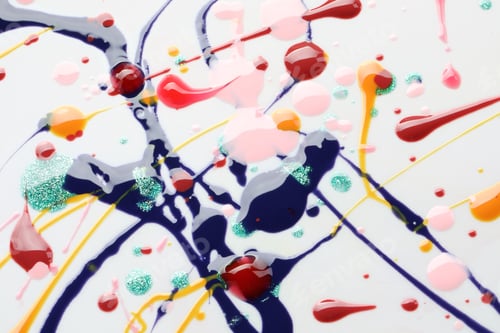 Preview: Colorful nail polish on white background, closeup