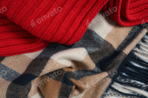 Preview: Two soft scarfs as background, closeup view