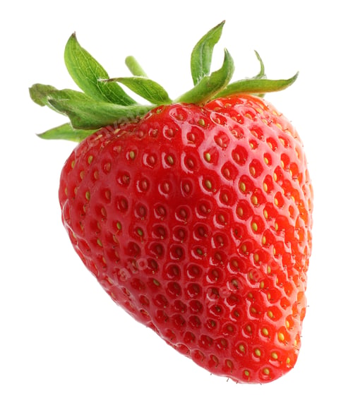 Preview: One whole ripe strawberry isolated on white