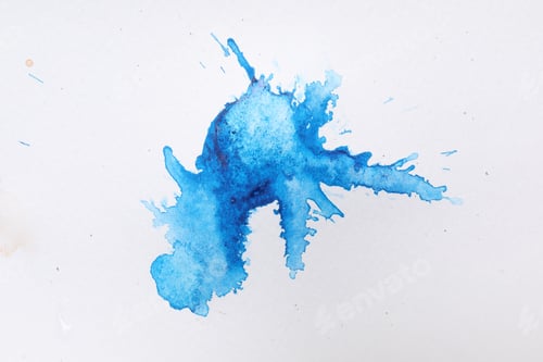 Preview: Abstract watercolor painting on canvas, top view