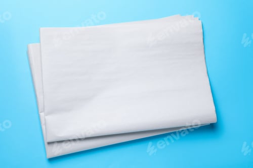 Preview: Newspapers on light blue background, top view. Mockup for design
