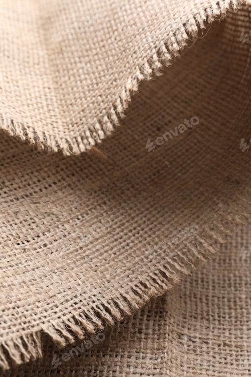 Preview: Texture of burlap fabric as background, closeup