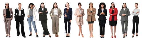 Preview: Group of different women on white background