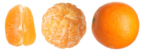 Preview: Tangerines isolated on white, set. Citrus fruit