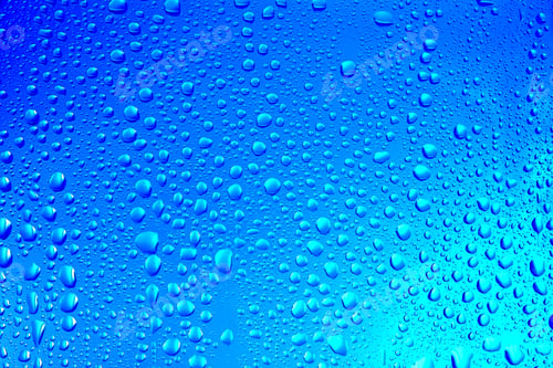 Preview: Glass surface with water drops, closeup view