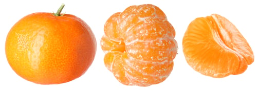 Preview: Tangerines isolated on white, set. Citrus fruit