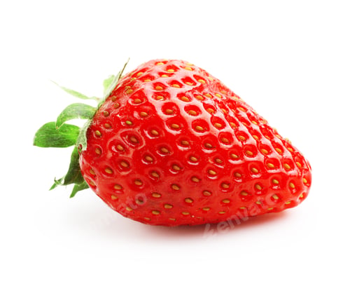 Preview: One fresh ripe strawberry isolated on white