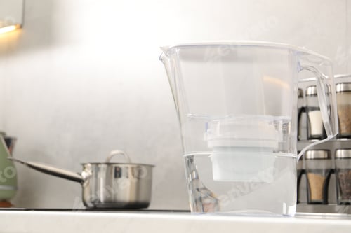 Preview: Water filter jug on countertop in kitchen