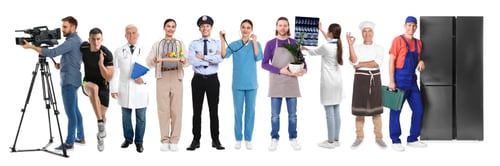 Preview: Choosing profession. People of different occupations on white background