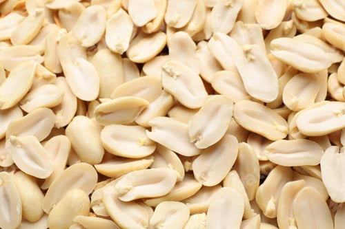 Preview: Fresh peeled peanuts as background, closeup view
