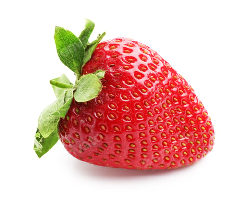 Preview: One fresh ripe strawberry isolated on white