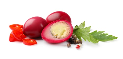 Preview: Pickled quail eggs and spices isolated on white