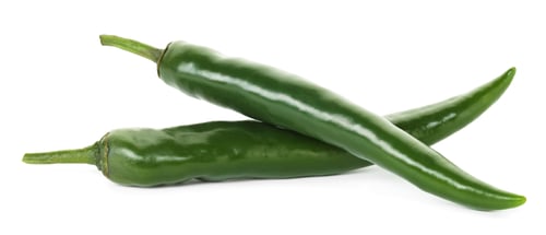Preview: Fresh green chili peppers isolated on white