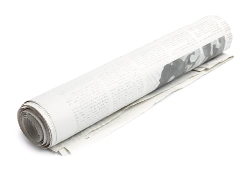 Preview: One roll of newspaper isolated on white