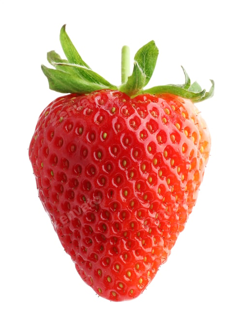Preview: One whole ripe strawberry isolated on white