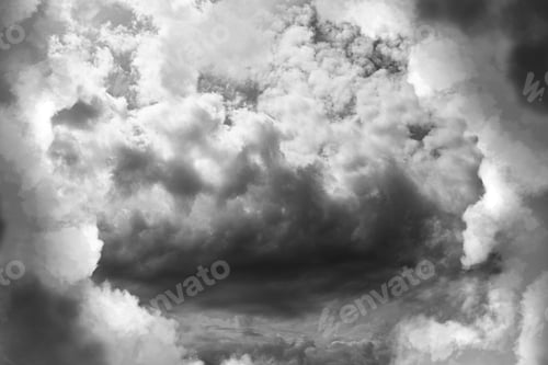 Preview: Sky with clouds. Black and white toning