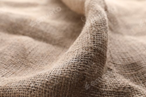 Preview: Texture of burlap fabric as background, closeup