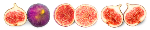 Preview: Fresh sweet figs isolated on white, set. Whole and halves