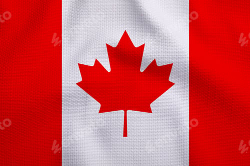 Preview: Flag of Canada with maple leaf on fabric as background