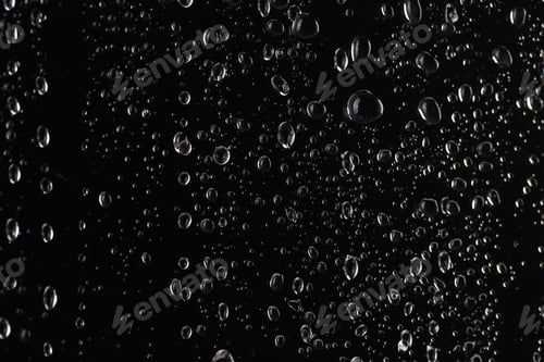 Preview: Glass surface with water drops, closeup view