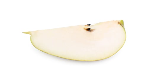 Preview: Piece of ripe pear on white background