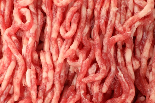 Preview: Minced beef meat as background, closeup view