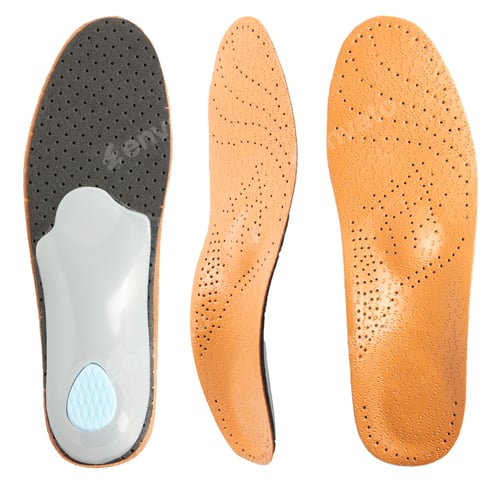 Preview: Orthopedic insole isolated on white, set. Top and side view
