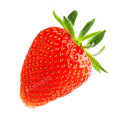 Preview: One whole ripe strawberry isolated on white