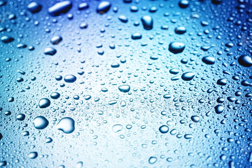 Preview: Glass surface with water drops, closeup view