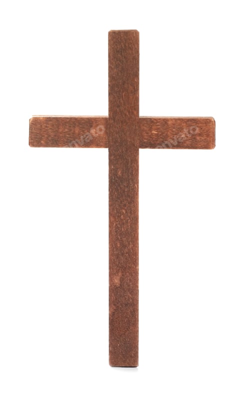 Preview: Easter attribute. Wooden cross isolated on white
