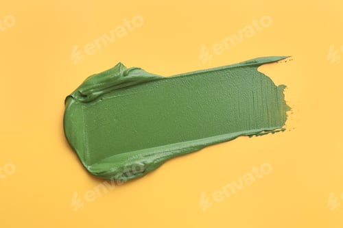 Preview: Mud therapy. Natural clay paste for hair and skin care on pale yellow background, top view